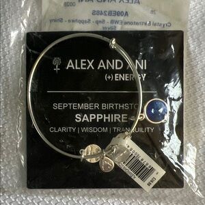 Alex and Ani Silver Sapphire Charm Bracelet